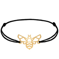 Bracelet abeille or cordon #Couleur et bracelet_Or avec cordon