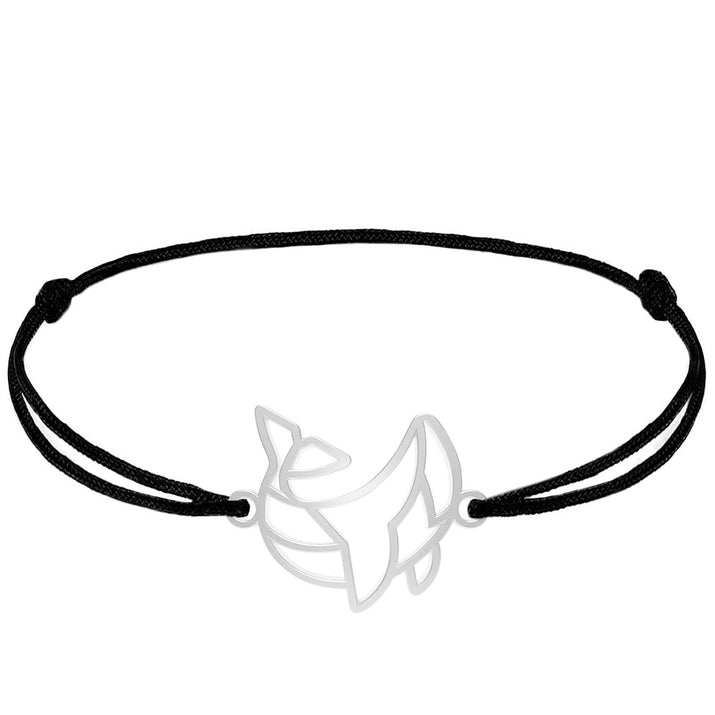 Bracelet Animal Totem Baleine Argent Cordon #Couleur et bracelet_Argent avec cordon