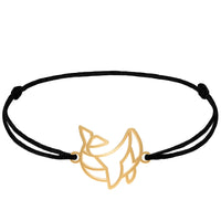 Bracelet Animal Totem Baleine Or Cordon #Couleur et bracelet_Or avec cordon