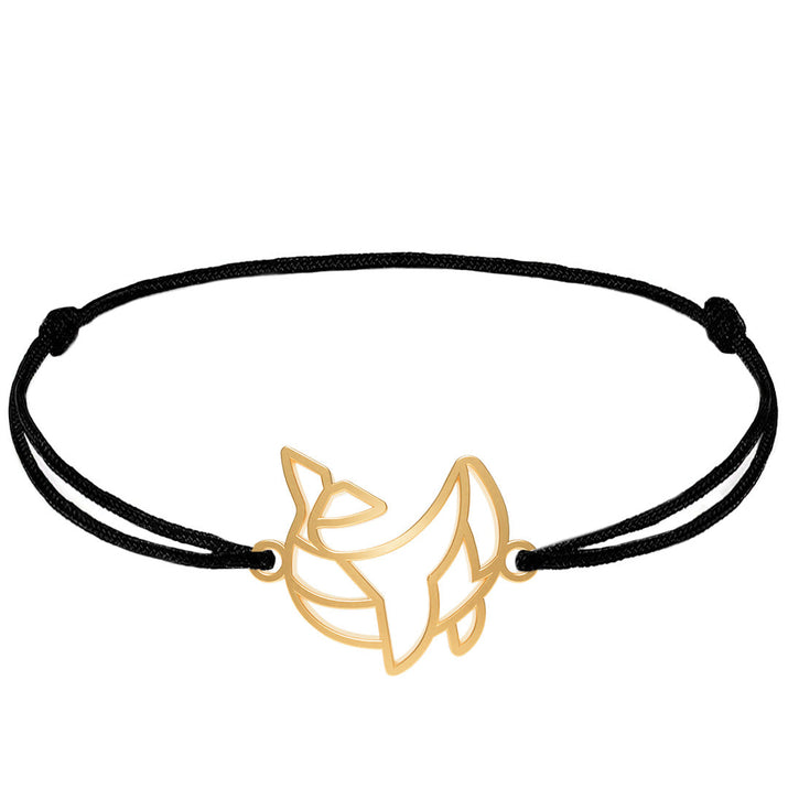 Bracelet Animal Totem Baleine Or Cordon #Couleur et bracelet_Or avec cordon