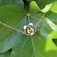 bijou panda or feuille naturelle