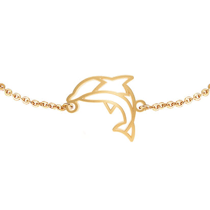 Bracelet Dauphin Or Chaîne Zoom #Couleur et bracelet_No