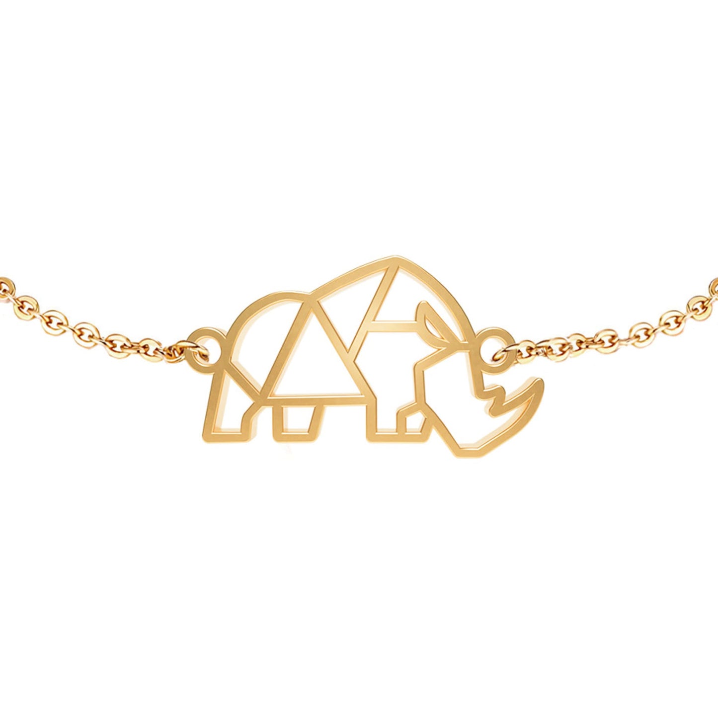 Bracelet Rhinocéros Or Chaîne Zoom #Couleur et bracelet_No