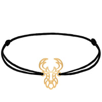 Bracelets Animal Totem Cerf 2 Or cordon #Couleur et bracelet_Or avec cordon #Modèle_Modèle 2