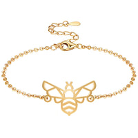 Bracelet abeille or chaîne #Couleur et bracelet_Or avec chaîne