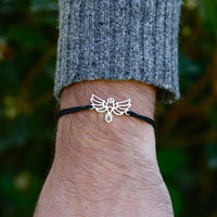 Bracelet Aigle Cordon Argent Homme