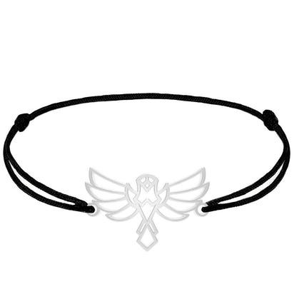 Bracelet Aigle argent cordon #Couleur et bracelet_Argent avec cordon