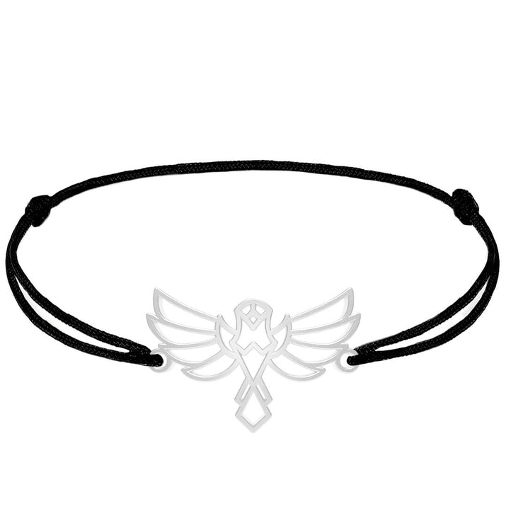 Bracelet Aigle argent cordon #Couleur et bracelet_Argent avec cordon