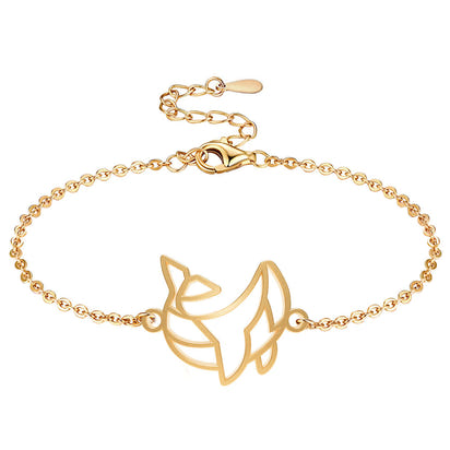 Bracelet Animal Totem Baleine Or Chaîne  #Couleur et bracelet_Or avec chaîne