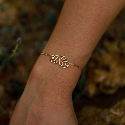 bracelet chaine animal totem rhinoceros Nature