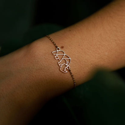 bracelet chaine animal totem rhinoceros