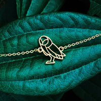 Bracelet Chouette Or Chaîne Feuille