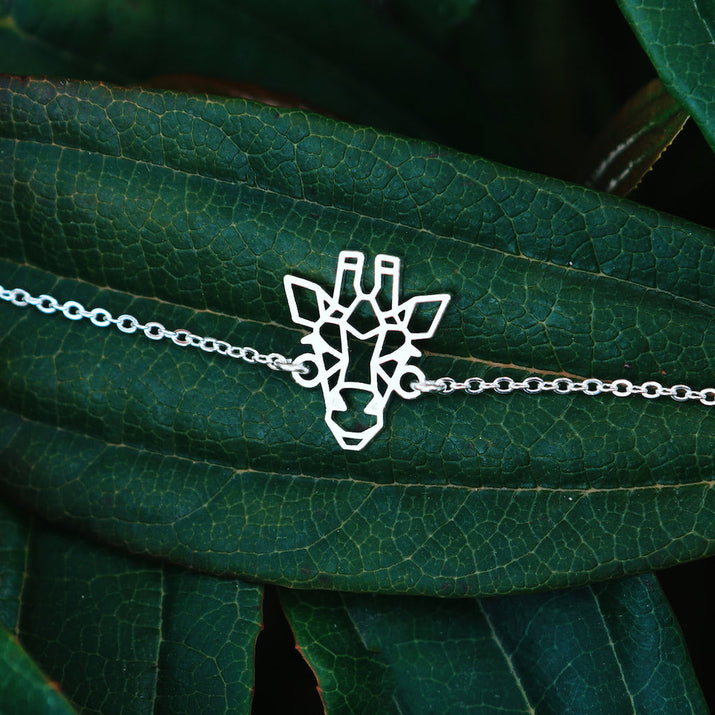 bracelet girafe argent chaine