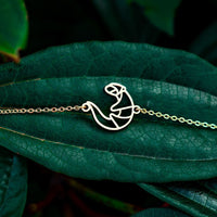 Bracelet Loutre 2 Or Chaîne Feuilles #Modèle_Modèle 2