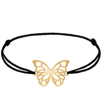 Bracelet Papillon Or Cordon #Couleur et bracelet_Or avec cordon