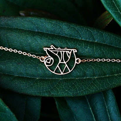 bracelet paresseux or chaine Feuille