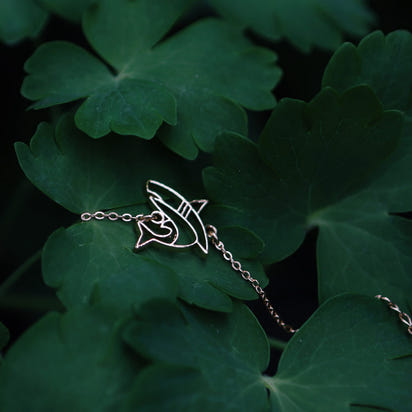 Bracelet Requin Or Chaîne Feuille