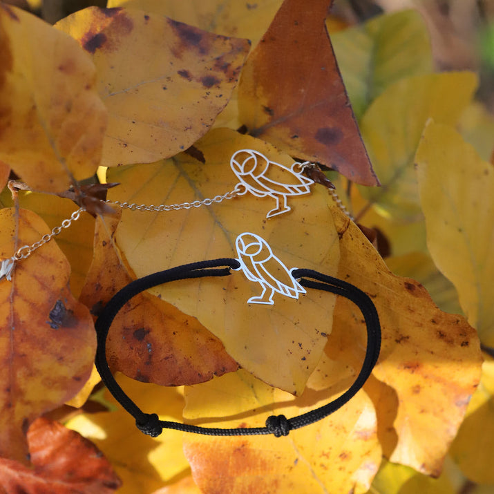 Bracelet animal totem chouette Cordon Chaine