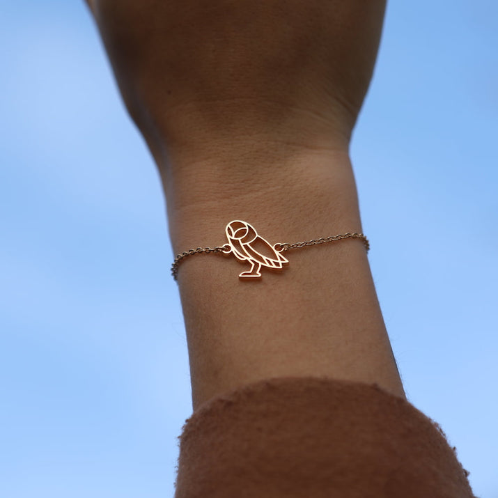 Bracelet Or animal Totem Chouette