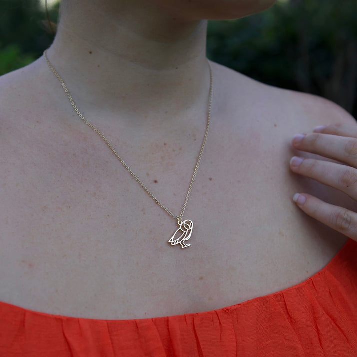 collier chouette femme or