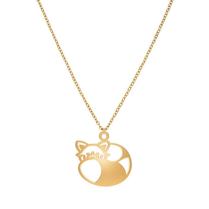 Collier Panda Roux Or Chaîne #Couleur et collier_Or avec chaîne