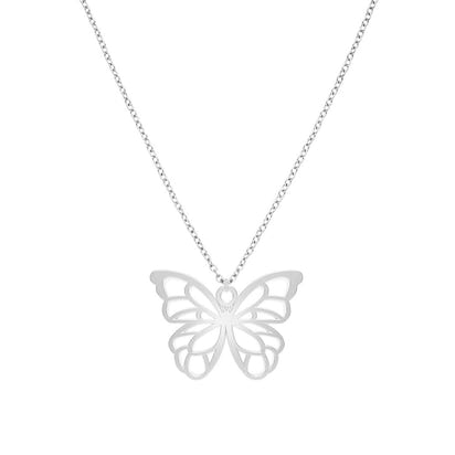 Collier Papillon argent Chaîne #Couleur et collier_Argent avec chaîne