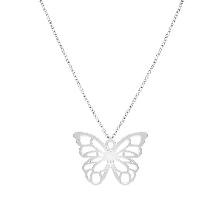 Collier Papillon argent Chaîne #Couleur et collier_Argent avec chaîne