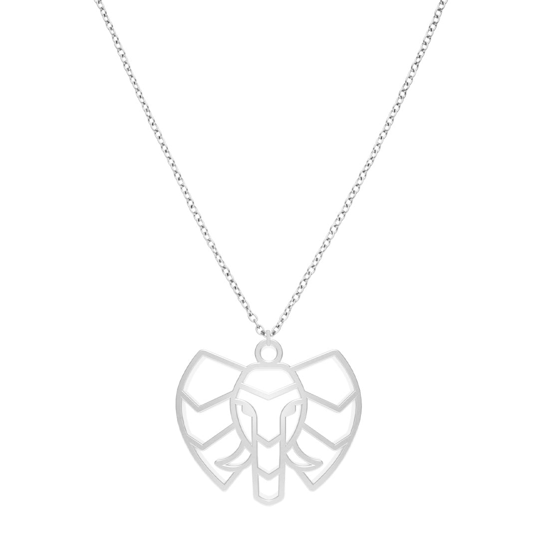 Collier Elephant Argent Chaîne #Couleur et collier_Argent avec chaîne
