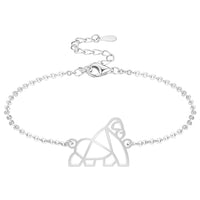 Bracelet Animal Totem Gorille argent #Couleur et bracelet_Argent avec chaîne