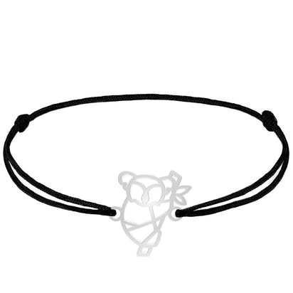 Bracelet Koala argent cordon #Couleur et bracelet_Argent avec cordon