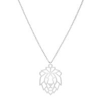 Collier Lion Argent Chaîne #Couleur et collier_Argent avec chaîne