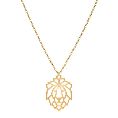 Collier Lion Or Chaîne #Couleur et collier_Or avec chaîne