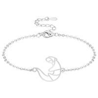 Bracelet Loutre 2 Argent Chaîne #Couleur et bracelet_Argent avec chaîne #Modèle_Modèle 2