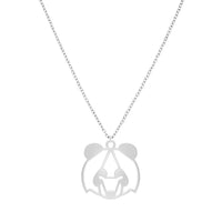 Collier Panda Argent Chaîne #Couleur et collier_Argent avec chaîne