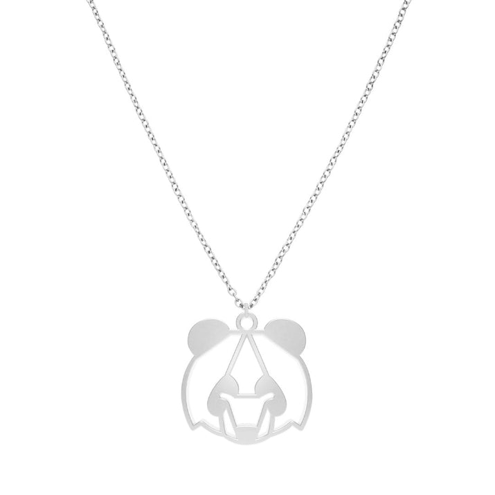 Collier Panda Argent Chaîne #Couleur et collier_Argent avec chaîne