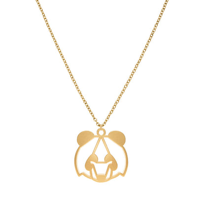 Collier Panda Or Chaîne #Couleur et collier_Or avec chaîne