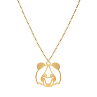 Collier Panda Or Chaîne #Couleur et collier_Or avec chaîne