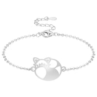 Bracelet Panda Roux argent Chaîne #Couleur et bracelet_Argent avec chaîne