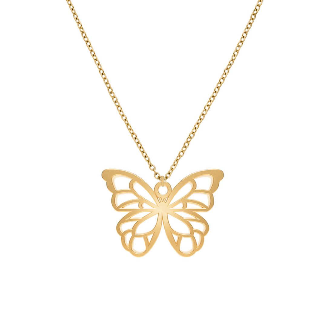 Collier Papillon Or Chaîne Zoom #Couleur et collier_No