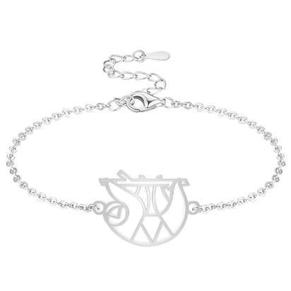 Bracelet Paresseux Argent Chaîne #Couleur et bracelet_Argent avec chaîne