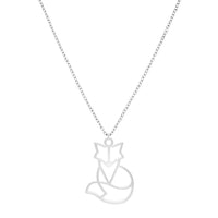 Collier Renard Argent Chaîne #Couleur et collier_Argent avec chaîne