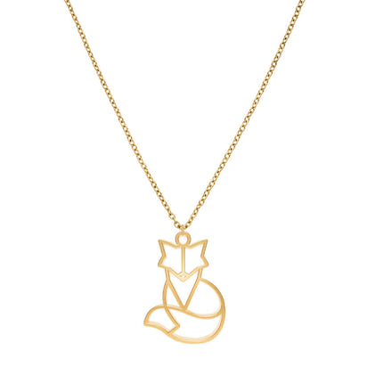 Collier Renard Or Chaîne #Couleur et collier_Or avec chaîne