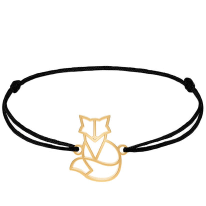 Bracelet Renard Or Cordon #Couleur et bracelet_Or avec cordon