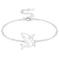 Bracelet Requin Argent Chaîne #Couleur et bracelet_Argent avec chaîne