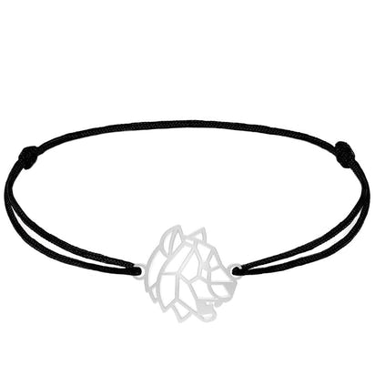 Bracelet Tigre Argent Cordon #Couleur et bracelet_Argent avec cordon