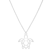 Collier Tortue Argent Chaîne #Couleur et collier_Argent avec chaîne